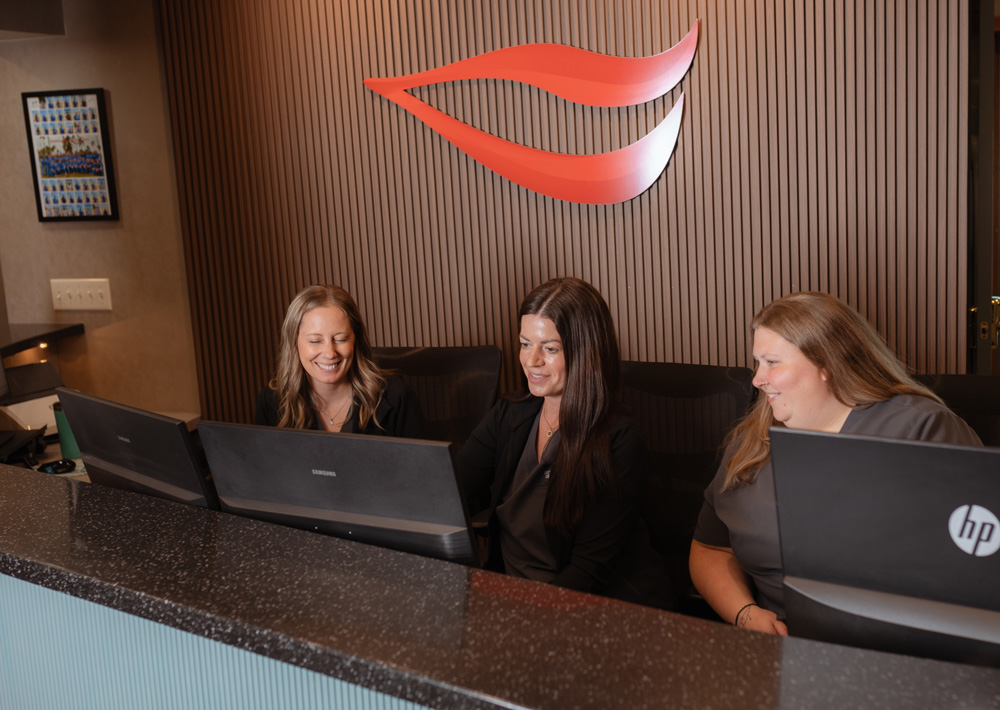 workers at front desk